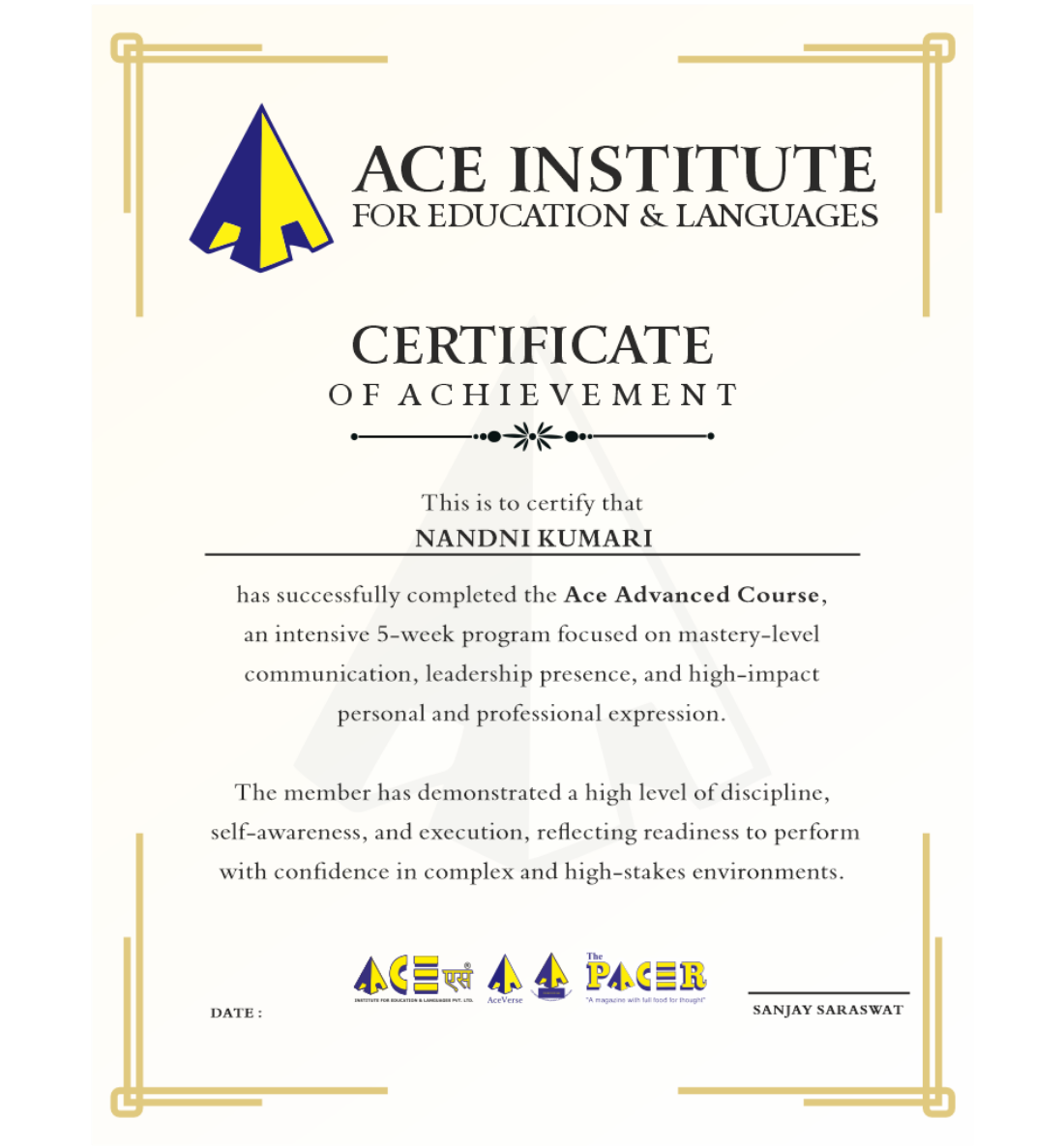 Fluent Communicator Program (Intermediate) Certificate
